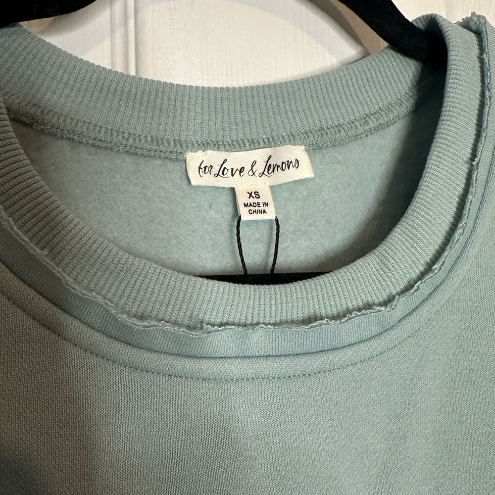 For Love and Lemons Cropped Crewneck Sweatshirt XS NWT - Picture 4 of 10